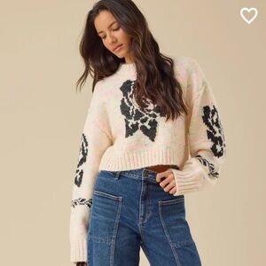 NWT Altar'd State Pastel Confetti Floral Print Sweater (Size Small)